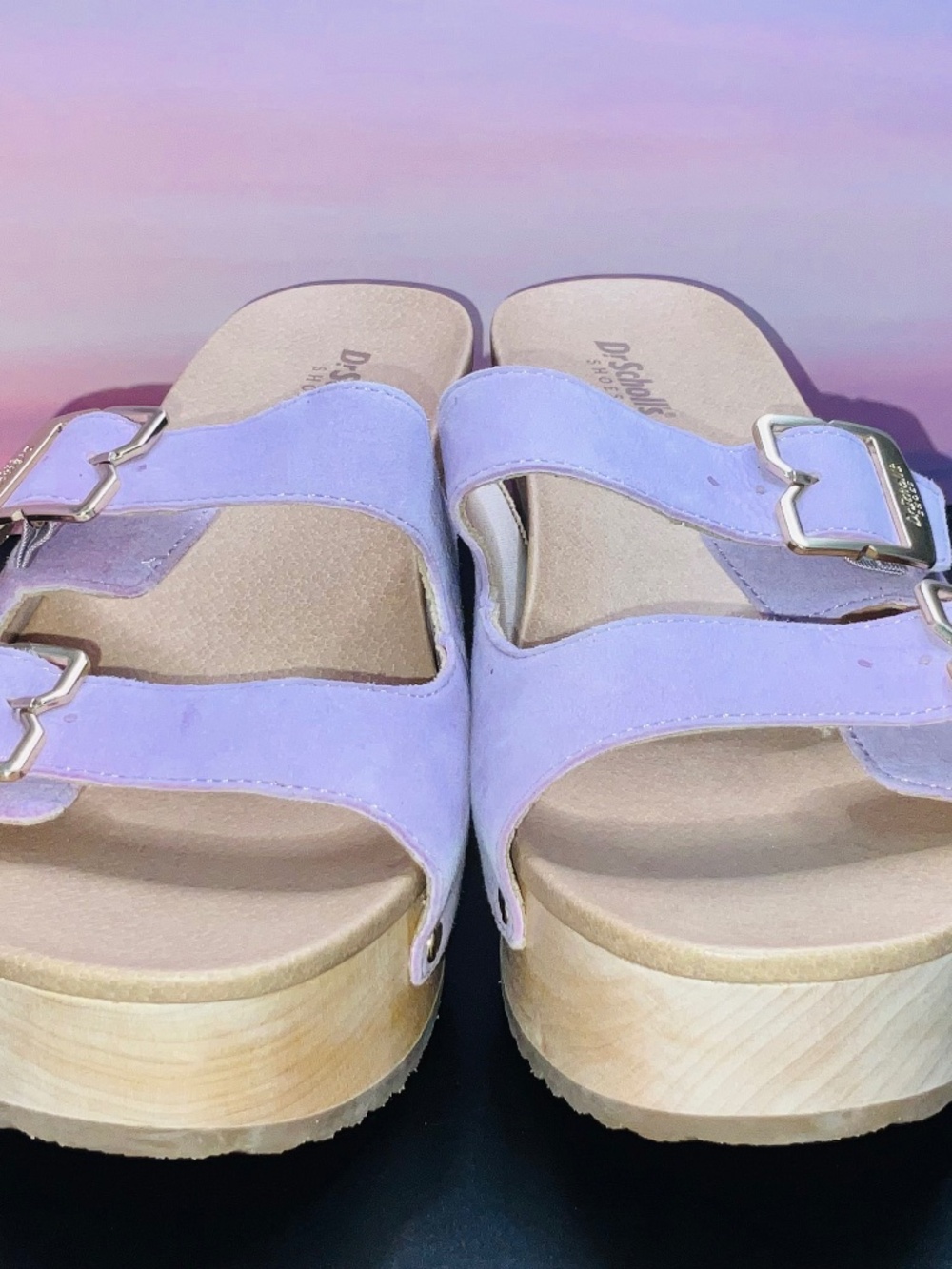 Dr Scholls Original Vibe Platform Slide Sandals NWOT Lavander Suede Women’s 8/EU